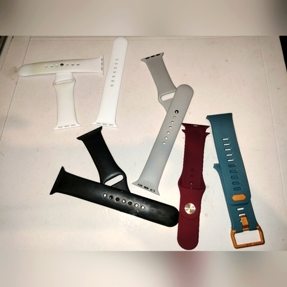 various silicone smart watch bands burgundy blue grey white black